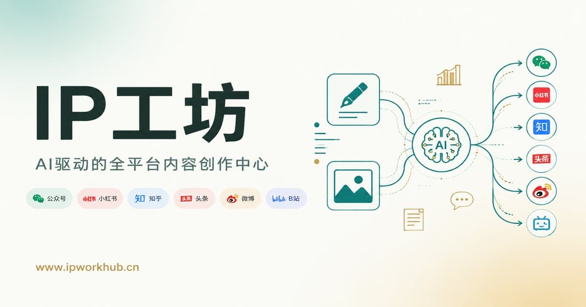 IP工坊 — AI驱动的公众号内容创作平台，支持热点选题、深度调研、多风格写作、AI配图和60+平台一键分发